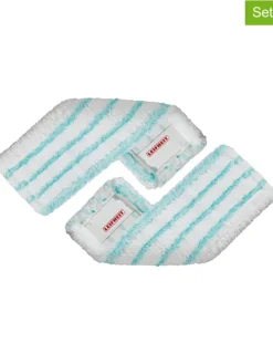 2er-Set: Wischbezüge "Profi XL micro duo" in Weiß/ Türkis