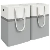 2er-Set: Wäschekörbe in Grau/ Weiß - (B)45 x (H)65 x (T)40 cm