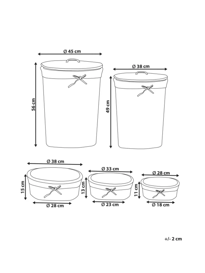 1er-Set Wäschekörbe VAKARI in Grau/Weiß