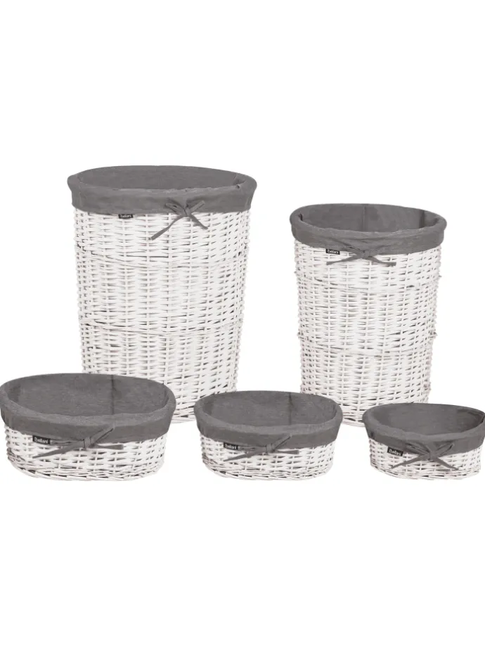 1er-Set Wäschekörbe VAKARI in Grau/Weiß