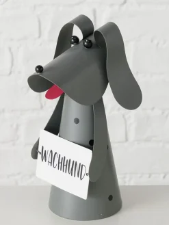 2er-Set: Zaunsitzer "Perro" in Grau - (H)20,5 cm