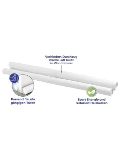 2er-Set: Zugluft-Stopper in Weiß - (B)80 x (H)13 cm