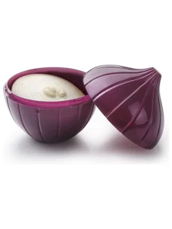 2er-Set: Zwiebel-Frischhalteboxen in Lila - (H)12 x Ø 11 cm