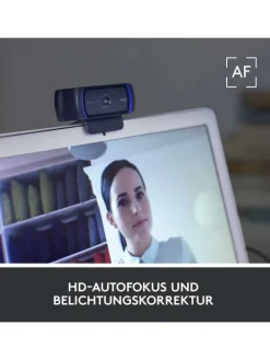 Erstklassige Webcam C920 mit 1080p Full-HD - gestochen in Schwarz