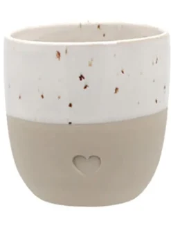 Espressobecher "Herz" in Beige - 40 ml
