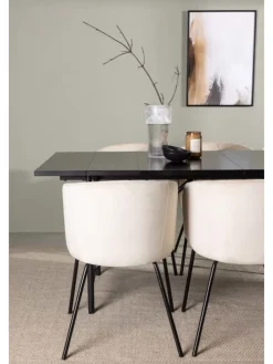 Essgruppe Astrid 9 (7-teilig) Schwarz 90 x 200 cm