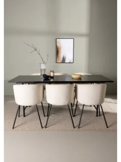 Essgruppe Astrid 9 (7-teilig) Schwarz 90 x 200 cm