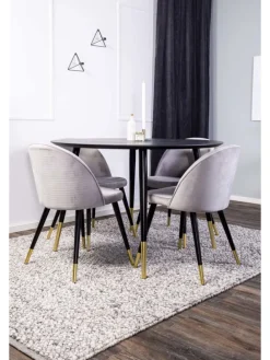 Essgruppe Dipp 1 (5-teilig) Beige Und Dunkelgrau 115 x 115 cm