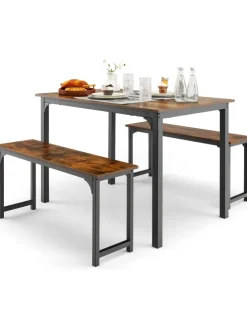 Essgruppe 3er-Set in Braun