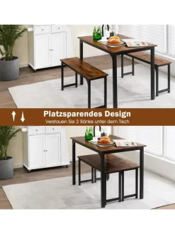 Essgruppe 3er-Set in Braun