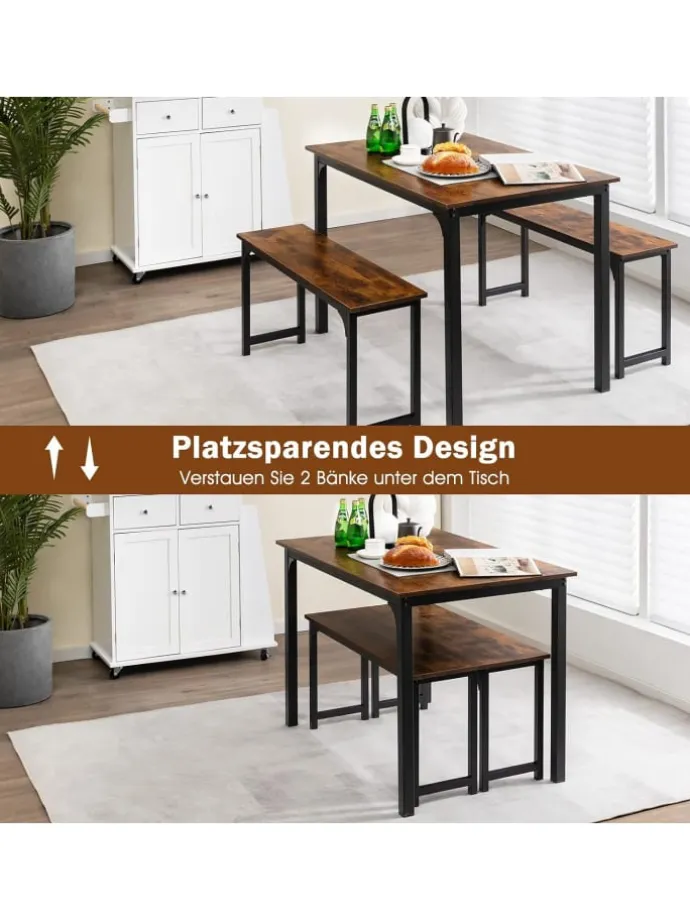 Essgruppe 3er-Set in Braun