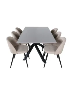 Essgruppe Piazza 20 (7-teilig) Beige 90 x 180 cm