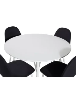 Essgruppe Plaza 4 (5-teilig) Schwarz 100 x 100 cm