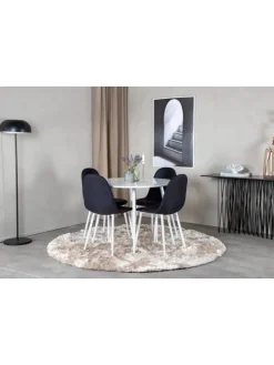 Essgruppe Plaza 4 (5-teilig) Schwarz 100 x 100 cm