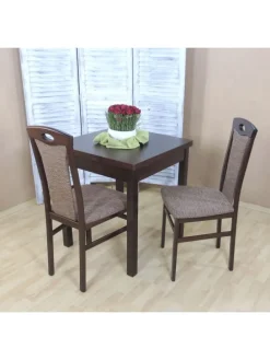 Essgruppe 3-teilig - "Dinner for Two" Kassel I in buche natur-nuss dunkel