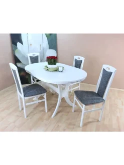 Essgruppe 5-teilig "Linz II" in Buche natur und lackiert