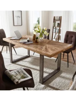 Esstisch Mango Massivholz Esszimmertisch 180x76,5x90, Küchentisch