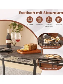 Esstisch Set 5-teilig in Grau