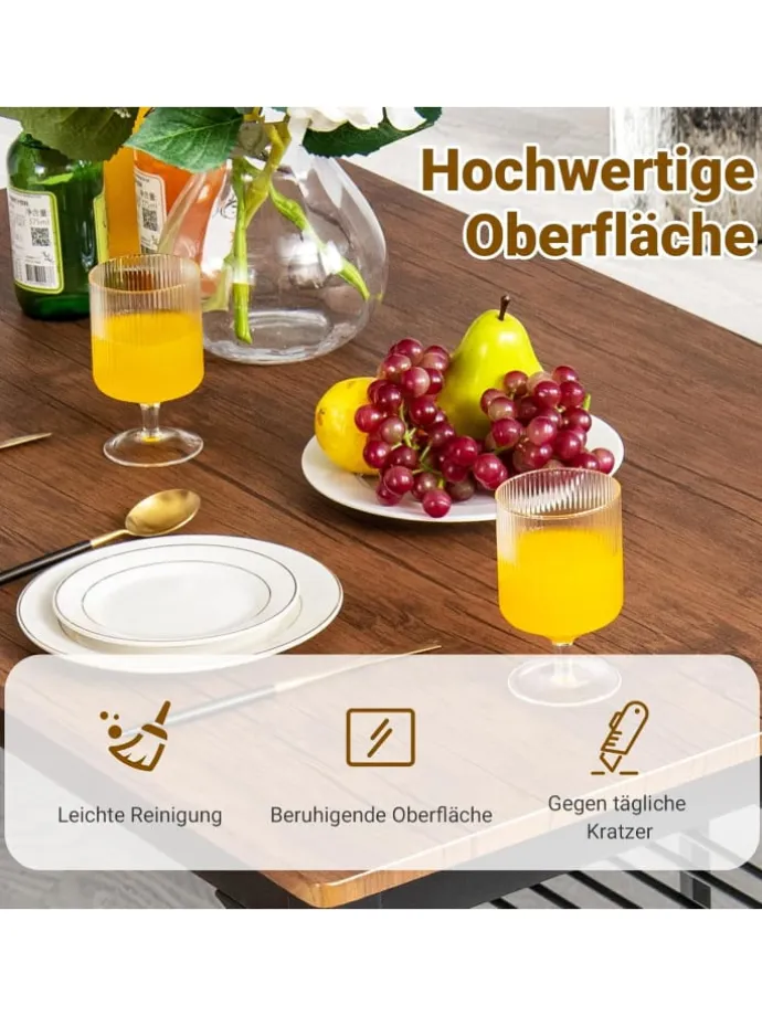 Esstisch Set 4-teilig in Hellbraun