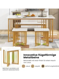 Esstisch Set 4-teilig in Weiß