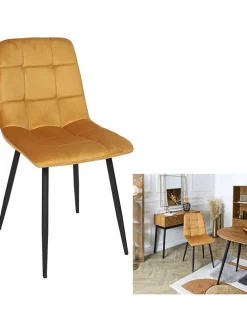 Esszimmerstuhl ''Mateo'' in Gelb - (B)45 x (H)88 x (T)52 cm