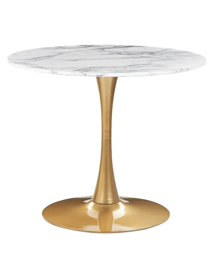 Esszimmertisch BOCA in Weiß/Gold - (W) 90 x (H) 74 x (L) 90 cm