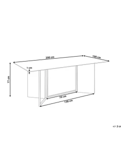 Esszimmertisch CALCIO in Weiß/Schwarz/Gold - (W) 100 x (H) 77 x (L) 200 cm
