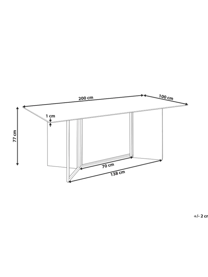 Esszimmertisch CALCIO in Weiß/Schwarz/Gold - (W) 100 x (H) 77 x (L) 200 cm