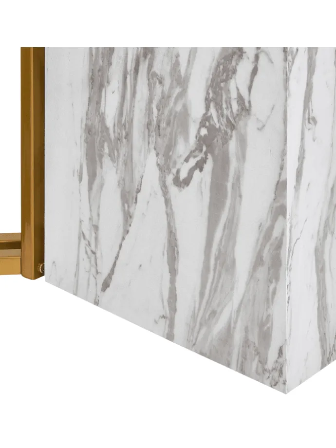 Esszimmertisch CALCIO in Weiß/Schwarz/Gold - (W) 100 x (H) 77 x (L) 200 cm