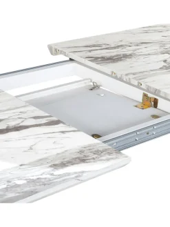 Esszimmertisch MOSBY in Weiß/Gold - (W) 90 x (H) 77 x (L) 160 cm