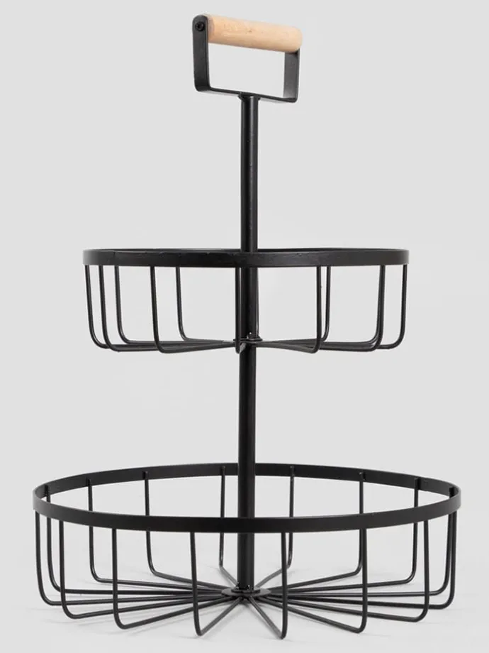 Etagere ''Gecko'' in Schwarz - (H)40,5 x Ø 30 cm