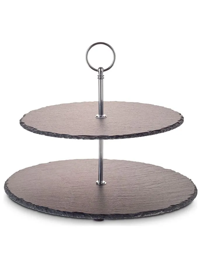 Etagere in Schwarz/ Silber - (H)40 cm