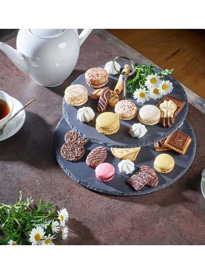 Etagere in Schwarz/ Silber - (H)40 cm