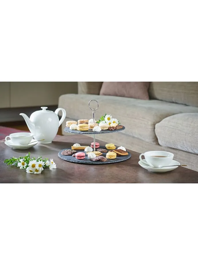 Etagere in Schwarz/ Silber - (H)40 cm