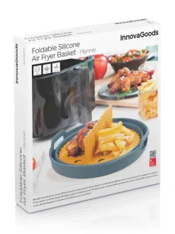 Faltbarer Silicon-Einsatz für Heißluftfritteusen in Gelb/ Grau - Ø 21,5 cm