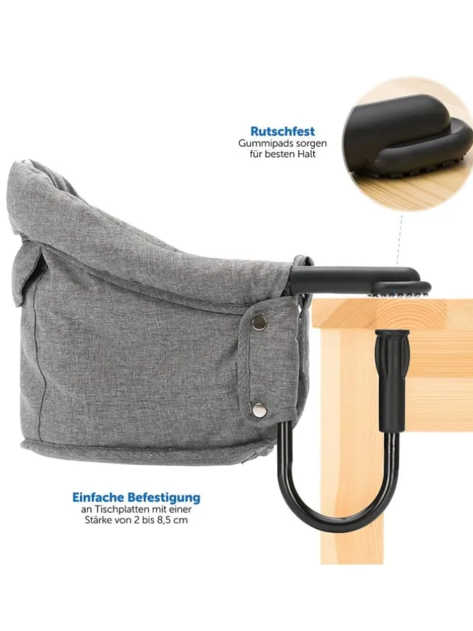 Faltbarer Tischsitz inkl. Tasche - Melange in grau