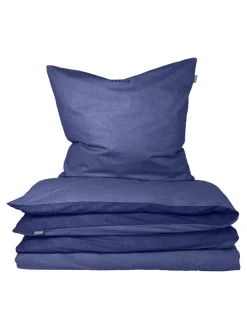 Feinbiber-Bettwäsche-Set in Dunkelblau