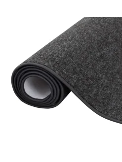 Feinschlingen Velour Teppich Strong in Schwarz Grau