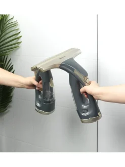 Fensterabzieher in Grau/ Gold