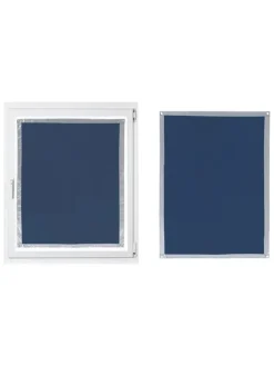 Fenster-Sonnenschutz in Blau/ Silber - (L)92 x (B)59 cm