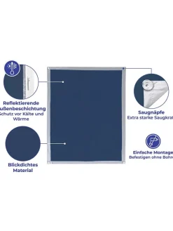 Fenster-Sonnenschutz in Blau - (L)114 x (B)94 cm
