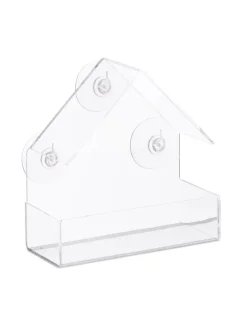 Fenster-Vogelfutterhaus in Transparent