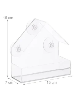 Fenster-Vogelfutterhaus in Transparent