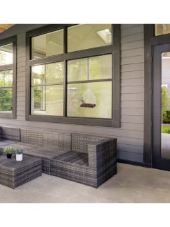 Fenster-Vogelfutterhaus in Transparent