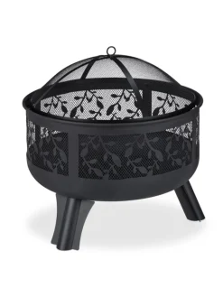 Feuerschale in Schwarz - (H)60 x Ø 60 cm