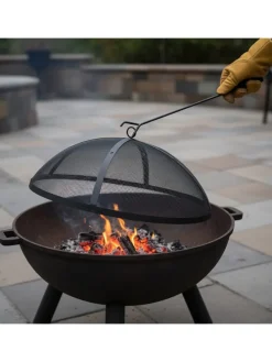 Feuerschalen-Funkenschutz in Schwarz - Ø 50 cm