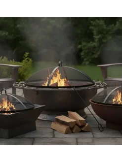 Feuerschalen-Funkenschutz in Schwarz - Ø 50 cm