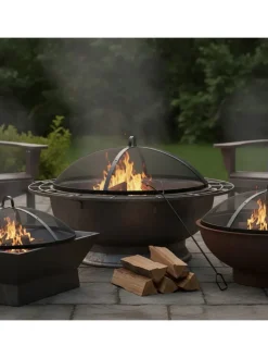 Feuerschalen-Funkenschutz in Schwarz - Ø 90 cm