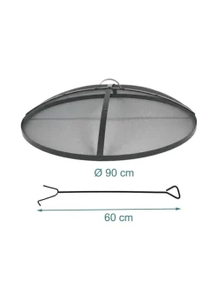 Feuerschalen-Funkenschutz in Schwarz - Ø 90 cm