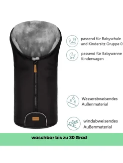 Fillikid Winterfußsack Pamir TOP in Schwarz-Grau